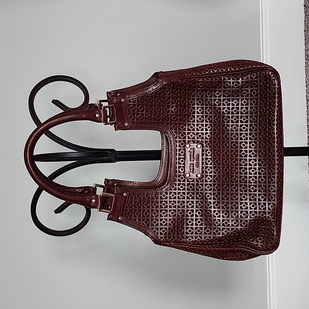 Kate Spade brown leather perforated purse - Picture 1 of 10